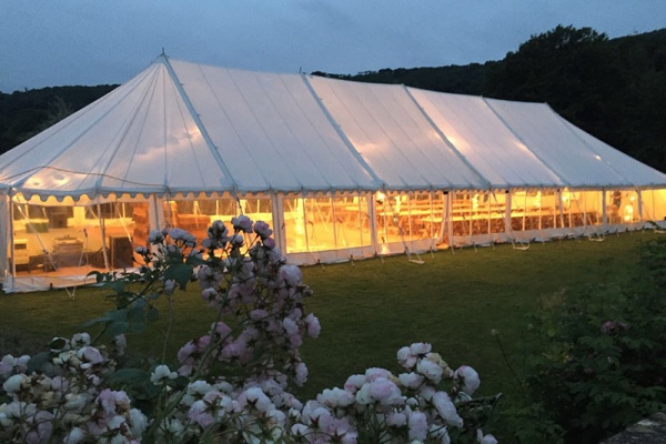 Traditional marquee for an evening party